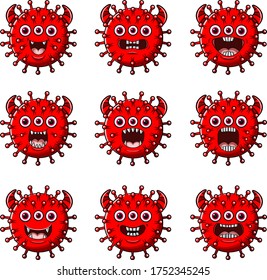 collection of cute monster viruses