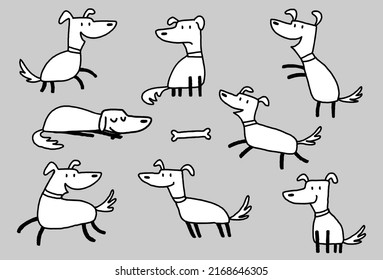 Colección de perros lindos mayormente alegres - versión vectorial