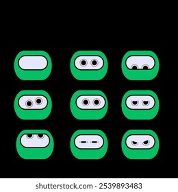 collection of cute ninja expressions