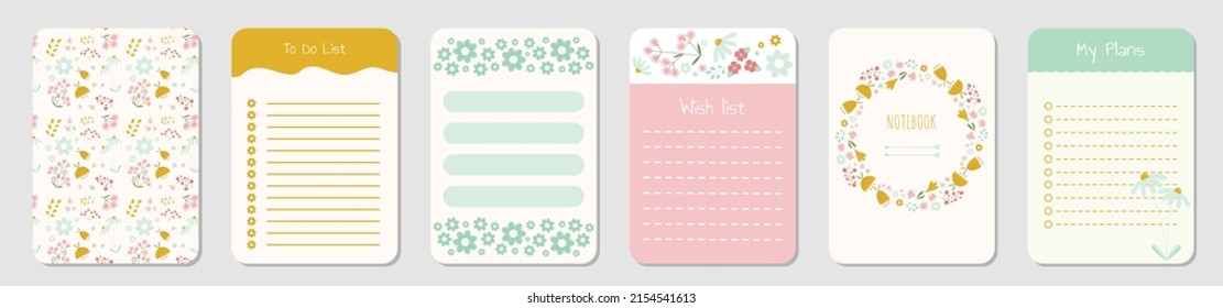 Collection of cute note paper in a cage illustrations