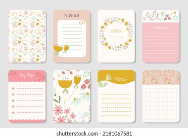 Collection of cute note paper in a cage illustrations