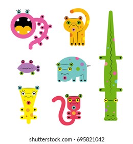 Collection of cute odd animals creatures