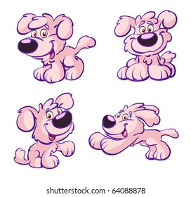 collection of cute pink dog