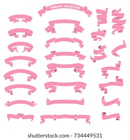 Collection cute  pink ribbon for any decoration. 
