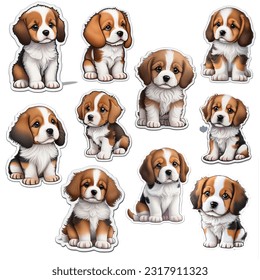 La colección de adorables cachorros