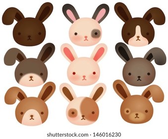 Collection of Cute rabbit - Vector File EPS10