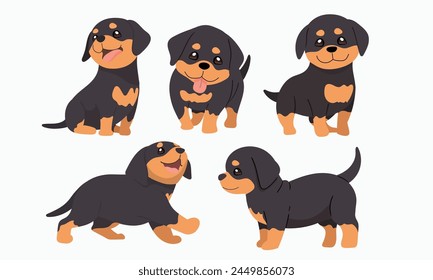 Collection of Cute Rottweiler Puppies in Various Poses