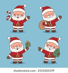 Collection of Cute Santa Claus Characters