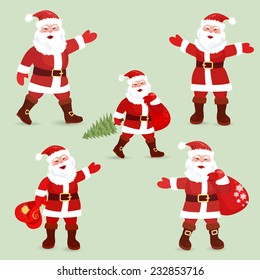 Collection of cute Santa Clauses for your design