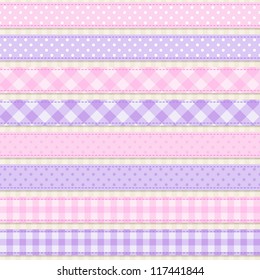 Collection of cute seamless ribbons