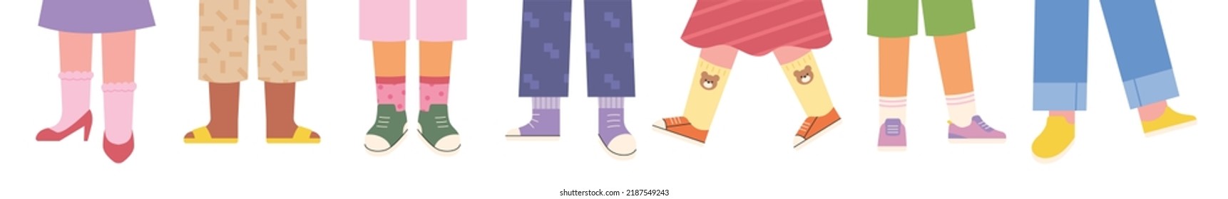 A collection of cute shoe fashions. flat design style vector illustration.