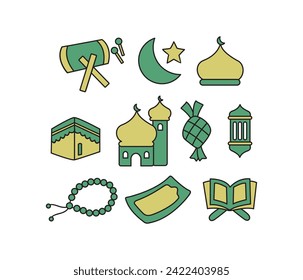 Collection of Cute Simple Islamic Illustrations