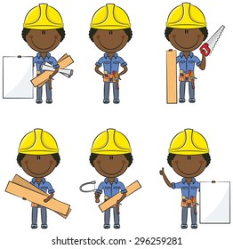 Collection of cute and smart African-American carpenters