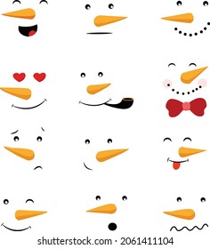 Collection Of Cute Snowman Faces