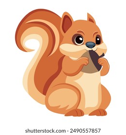 Collection of Cute Squirrel Flat Icons 

