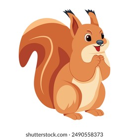 Collection of Cute Squirrel Flat Icons 

