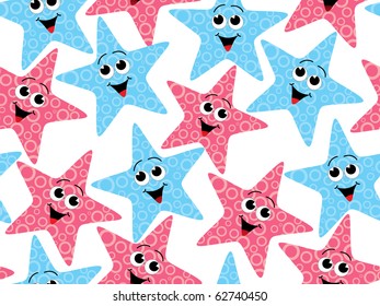 collection of cute starfish background, illustration