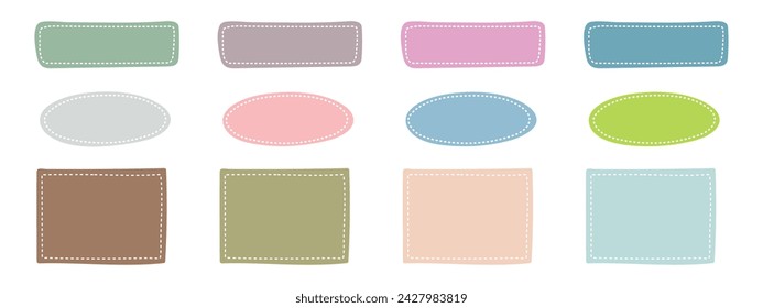 Colección de pegatinas lindas, papel de notas, mensaje, icono de chat, etiqueta. Conjunto de burbujas de voz vacías. Vector.