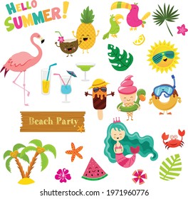 Collection Of Cute Summer Characters and Icons