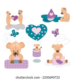 Colección de osos de peluche bonitos