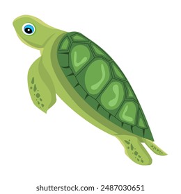 Collection of Cute Turtles Flat Icons 

