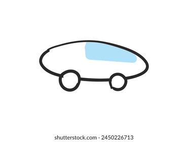Collection of cute and unique hand drawn cars isolated on white background. Icons in hand drawn style for children's design, clothing, textiles. Vector illustration