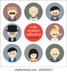Collection of cute vector avatars. Vector eps10