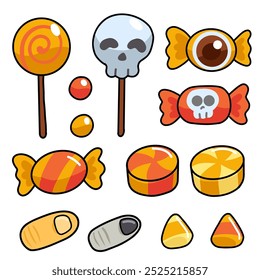 A collection of cute vector of Halloween candy and chocolate