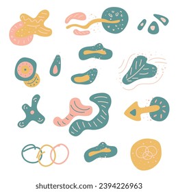 Colección de formas abstractas planas dibujadas a mano vectorial lindas