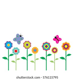 A collection of cute vector spring flowers