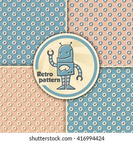 Collection of cute vintage patterns with nuts.
