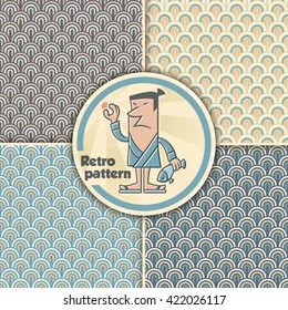 Collection of cute vintage patterns with scales.