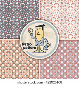 Collection of cute vintage patterns with.