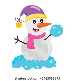Collection of Cute Winter Flat Stickers 

