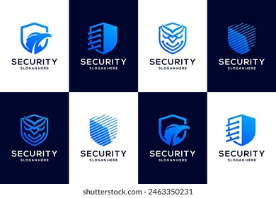 Collection of cyber security and privacy logo design template