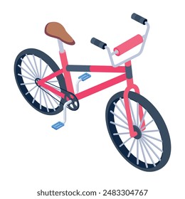 Colección de los iconos isométricos de los recorridos en bicicleta 

