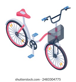 Collection of Cycle Rides Isometric Icons 

