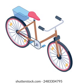 Collection of Cycle Rides Isometric Icons 

