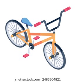 Collection of Cycle Rides Isometric Icons 

