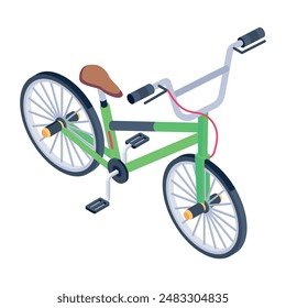 Colección de los iconos isométricos de los recorridos en bicicleta 

