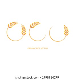 Collection of cycle Vector logo design and elements of organic wheat grain, wheat ears, wheat seed, or wheat rye, prosperity symbol,Vecter illustration EPS 10.