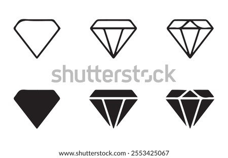 Collection of Daimond symbol set. Diamond logo vector. Illustration EPS 10