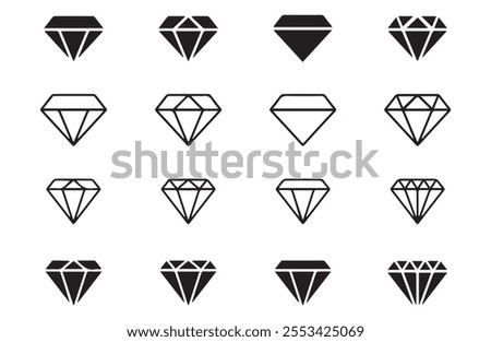 Collection of Daimond symbol set. Diamond logo vector. Illustration EPS 10