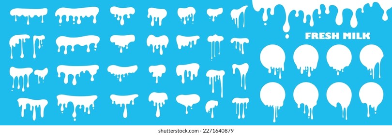 Collection of dairy and milk product vector Illustrations