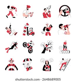 Collection of Danger Hand Drawn Illustrations 
