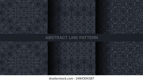 Collection Dark ornament pattern design background