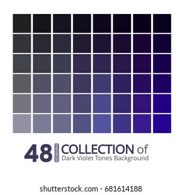 A collection of dark violet tones on white background. Vector