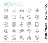 Collection of data related line icons. 48x48 Pixel Perfect. Editable stroke