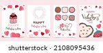 Collection of valentine’s day background set with heart.Editable vector illustration for website, invitation,postcard and sticker