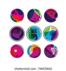 collection of decor elements and stickers